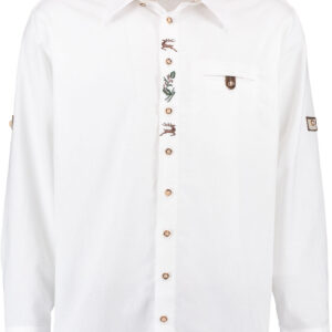 Trachten pánska biela košeľa s výšivkou